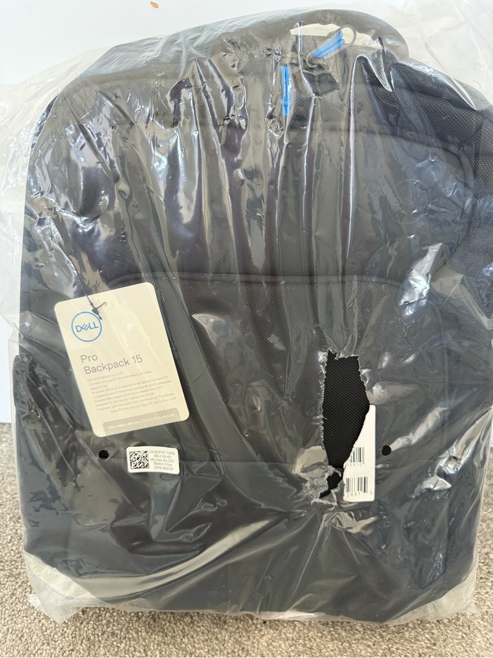 Dell Black Pro Backpack 15 with Blue Accent
